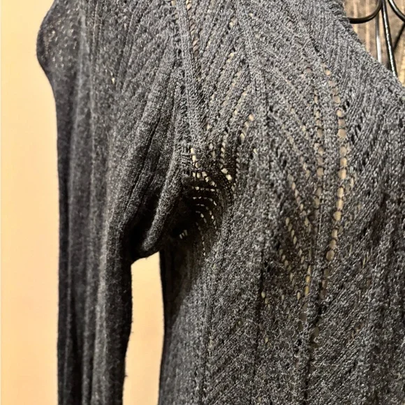 Beldini Charcoal Long Sleeve Open Front sweater - Picture 2 of 5